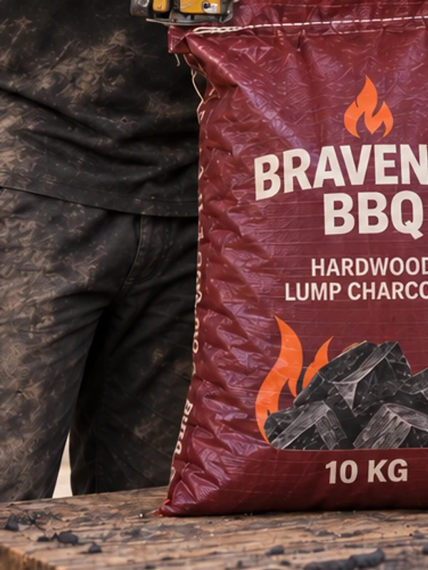 Illustrative Bravenko BBQ 10 kg charcoal bag